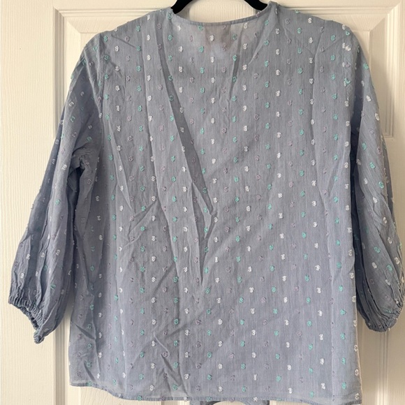 Ruby Rd. Blue Embroidered Blouse - Picture 3 of 3